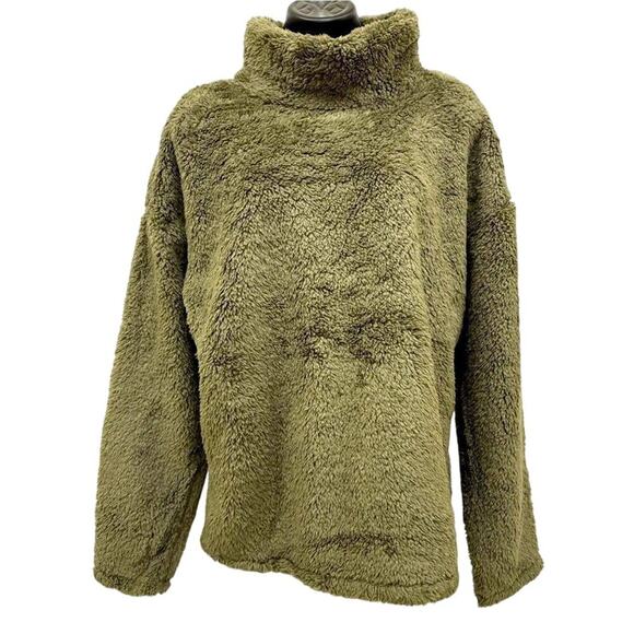 32 DEGREES Heat Mock Turtle Neck Sherpa Sweater in Olive Size Large New w/ Tag - Picture 1 of 5